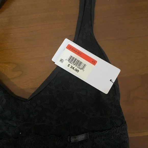 Calvin‎ Klein Black Lace Bralette-New W/Tags - Picture 3 of 5